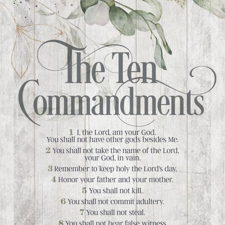 Dexsa - Wholesale Plaque - The Ten Commandments - Inspirational Plaques 6X9