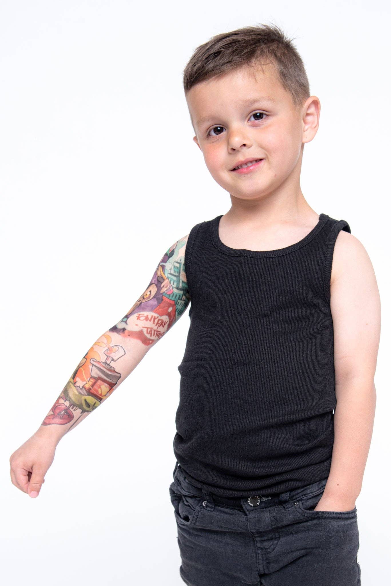 Tony Ray - Wholesale Temporary Tattoo - Kids - Street Art Full Sleeve Tattoo3