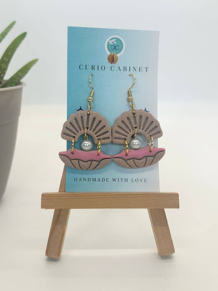 Luster Shell - Polymeer Klei Oorbellen voor wholesale door Curio Cab