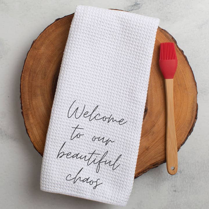 Beautiful Chaos Kitchen Tea Towel for wholesale by Dear Delaney Boutique
