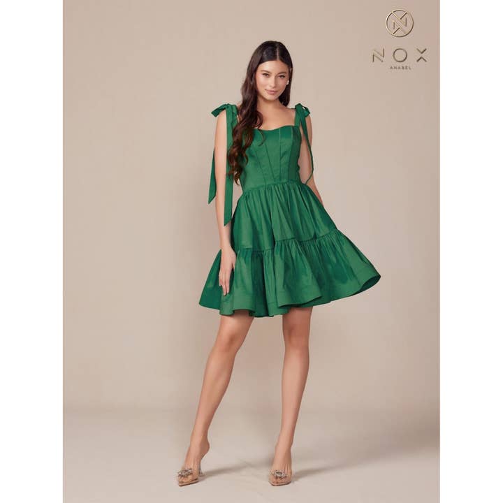 Noxanabel - Wholesale Dress - Women's - Tie- Strap Corset Fit & Flare Wedding Dress T8693