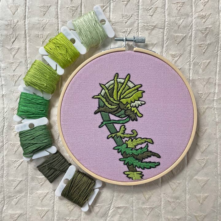 DIY Embroidery Kit - Fiddlehead (5") for wholesale by Kate Wyatt Fine Art
