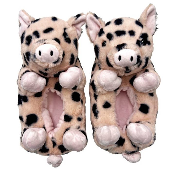 Oooh Yeah/Sock It Up/Oooh Geez Slippers - Wholesale Slippers - Kids - Sugar the Pig | Kid's Funny Animal Plush Non-Slip Slippers