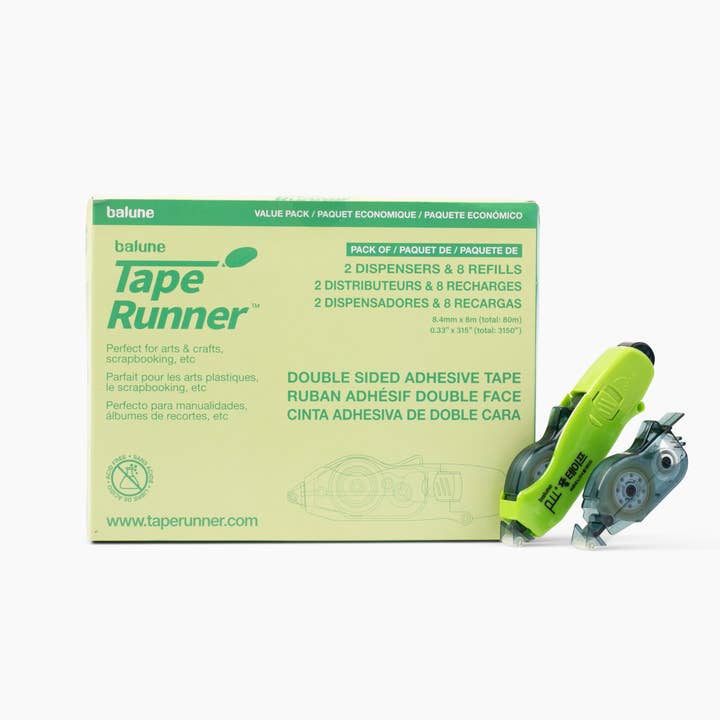 Retractable Tape Runner - 2 Runners 8 Refills Set for wholesale by DK USA Inc