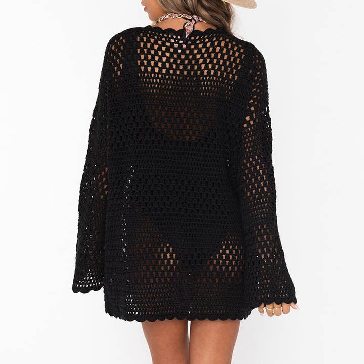 Rosa Clothing - Wholesale Swim Cover Up - Women's - Cut-Out Flared Sleeves Beach Cover-Up8