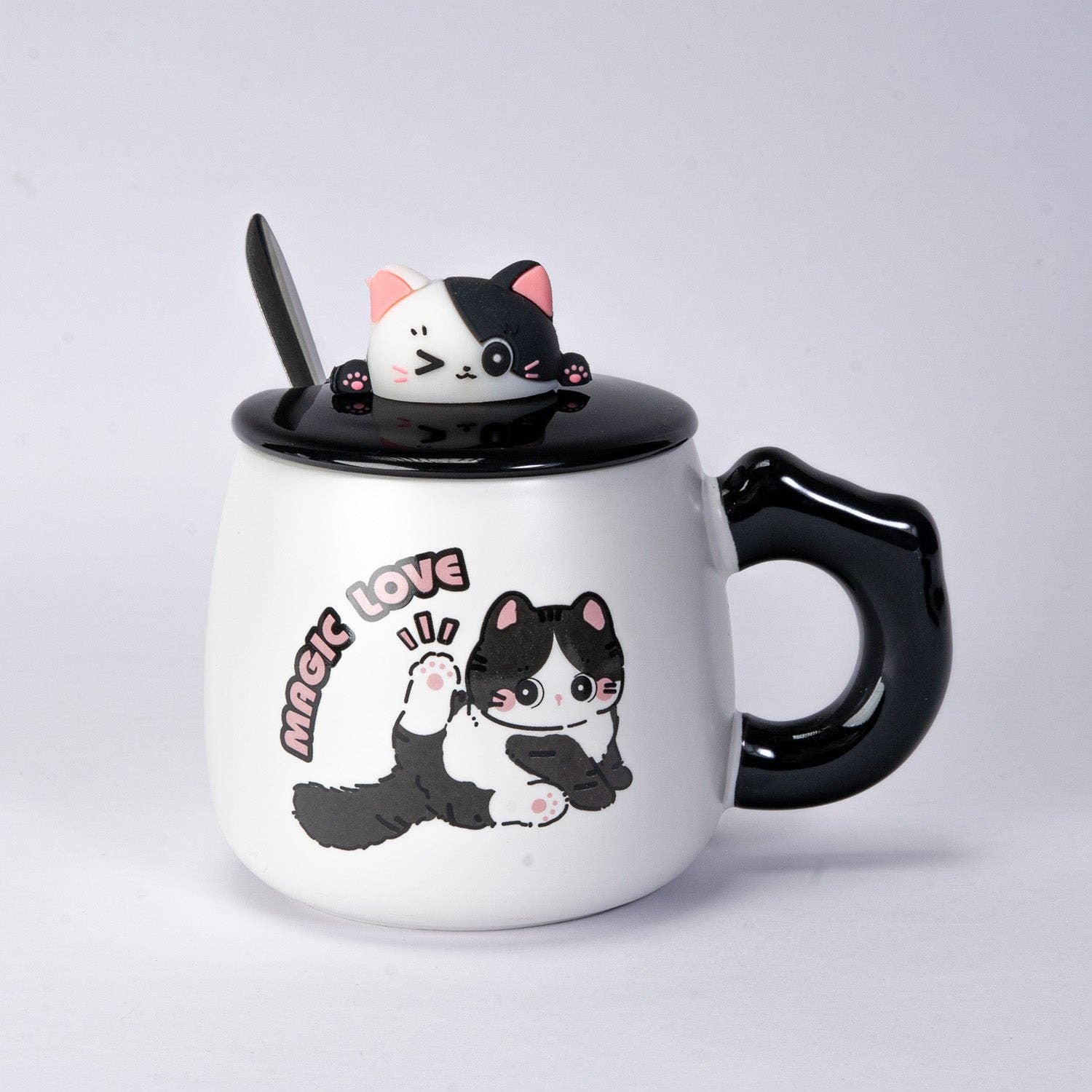 Urban Tokyo - Wholesale Coffee Mug - Cat 12oz Mug With Lid and Spoon (10/30)6