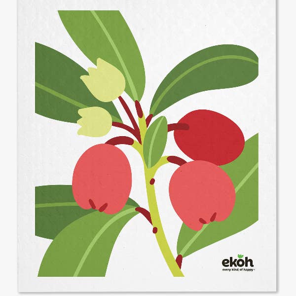 EKOH - Wholesale Dishcloth - Swedish Dishcloth Set of 3 Floral Botanical Prints4