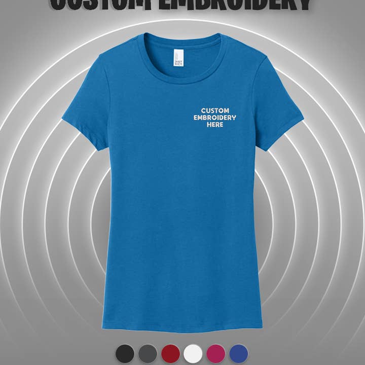 Custom Embroidered Women’s Perfect Weight ® Tee ( 6 Pcs ) for wholesale by TSS Printing