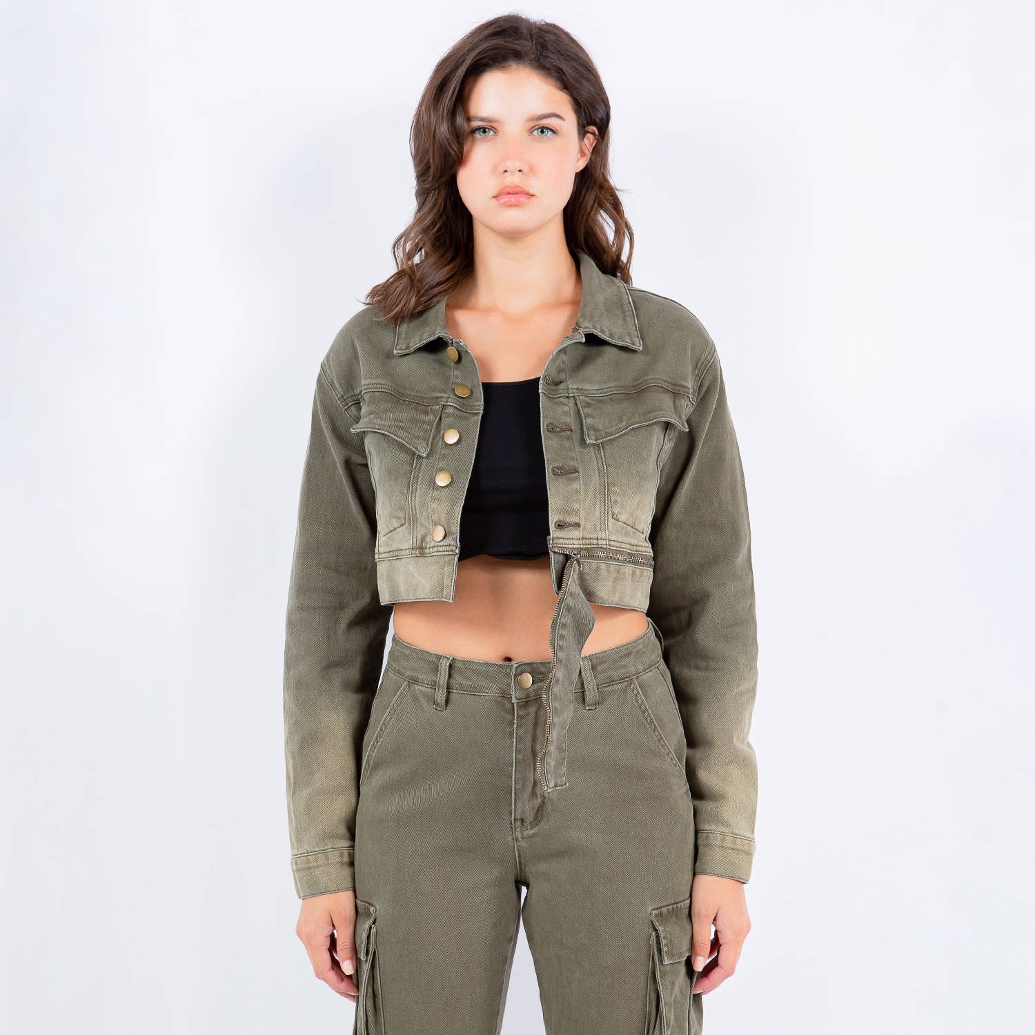 American Bazi – wholesale Jacka - Dam – OMBRE TVÄTTAD DRAGKEDJA TRIM JACKOR-RJK92557