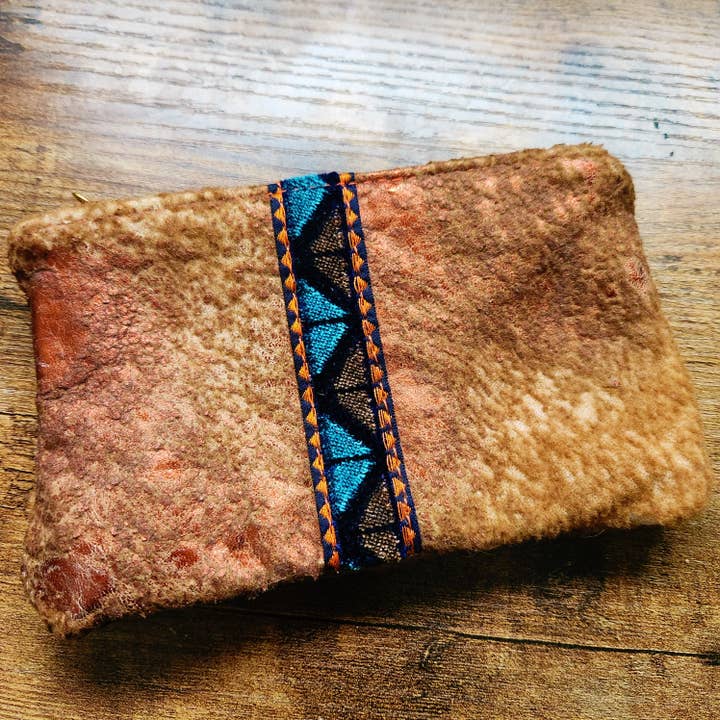 Italian Sherpa With French Trim Pouch for wholesale by Royal Hippie by Robin Moratti