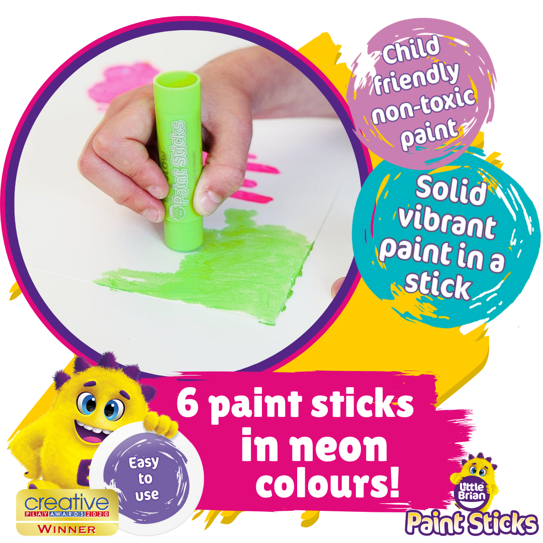Baby Republic – wholesale Paint set – Little Brian Paint Sticks Day Glow 6 Assorted2