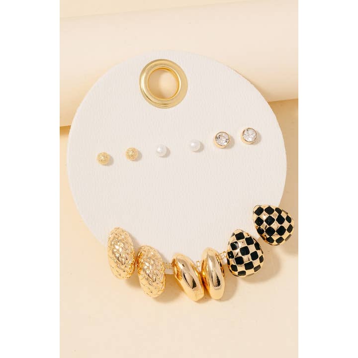 Anarchy Street - Wholesale Dangle Earrings - Mixed Huggie And Stud Earrings Set
