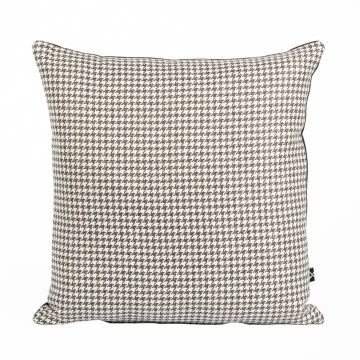 Coussin MUDELL 45x45 gris anthracite Pied Poule avec dossier en velours pour la vente par KUXIN // Home Fashion
