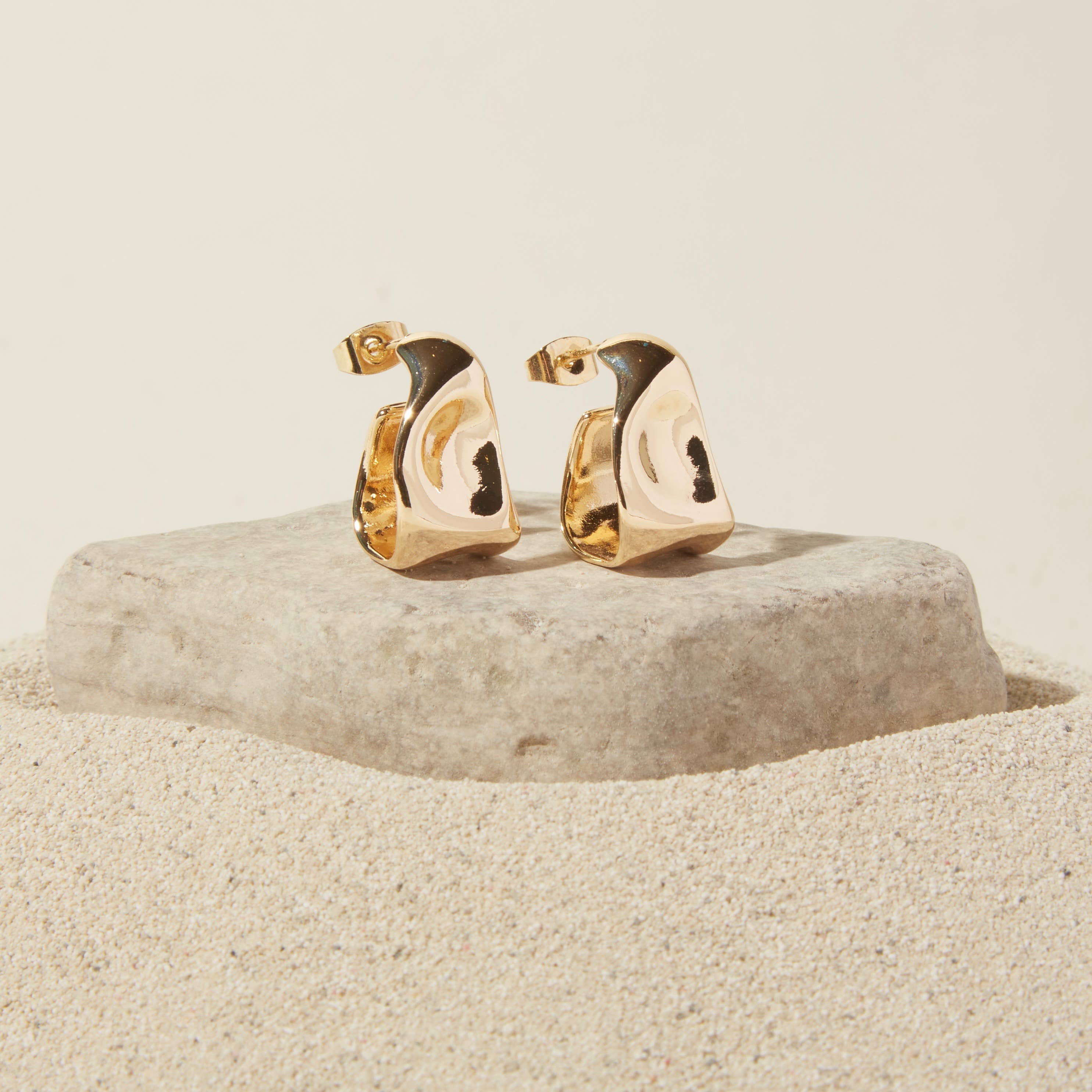 TISH jewelry - Wholesale Hoop Earrings - Capri // Hammered Wave Earrings3