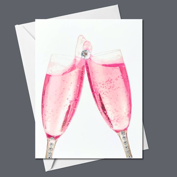 Carte de vœux Rose Champagne pour la vente par Russell Jeffery Design by Off By Heart Design