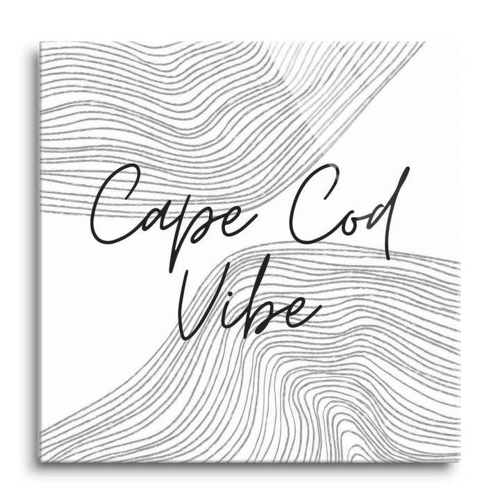 Minimalistic B&W Cape Cod Vibe |12x12 Glass Plaque for wholesale by Love Local