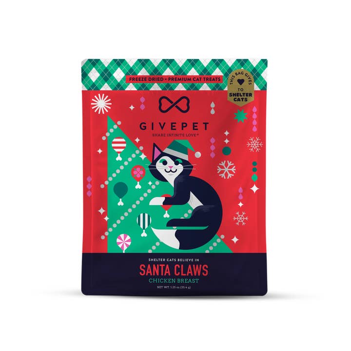 GivePet - Wholesale Pet Treats - Cat - GivePet Santa Claws Freeze Dried Christmas Cat Treats0