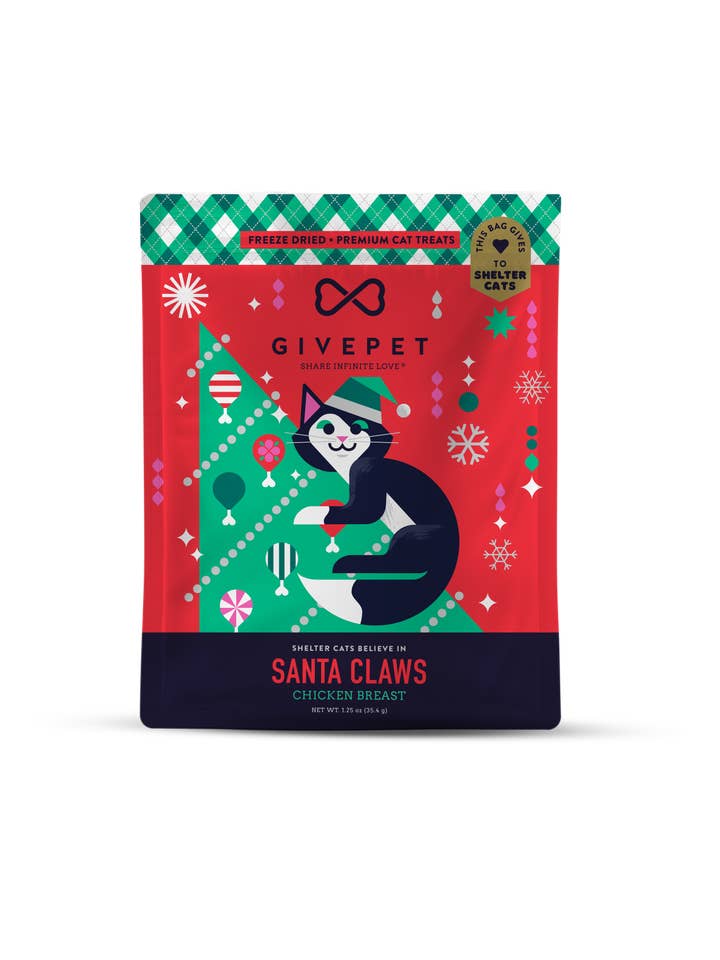 GivePet Santa Claws Freeze Dried Christmas Cat Treats for wholesale by GivePet