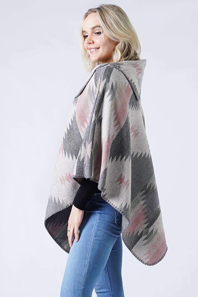 Hana - Wholesale Poncho - Women's - Western Pattern Poncho2