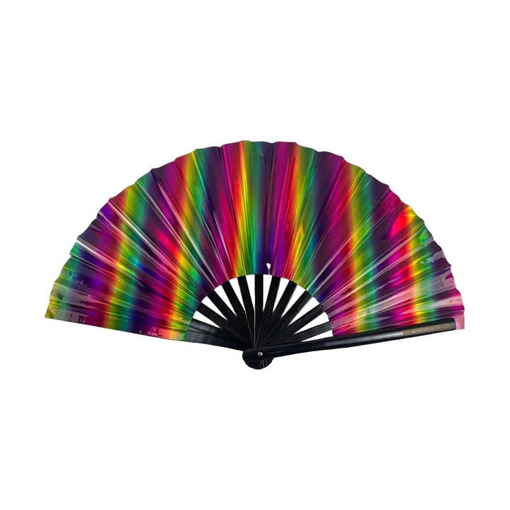 Holographic Rainbow XL Fan - for wholesale by Fantastico Fans UK Limited