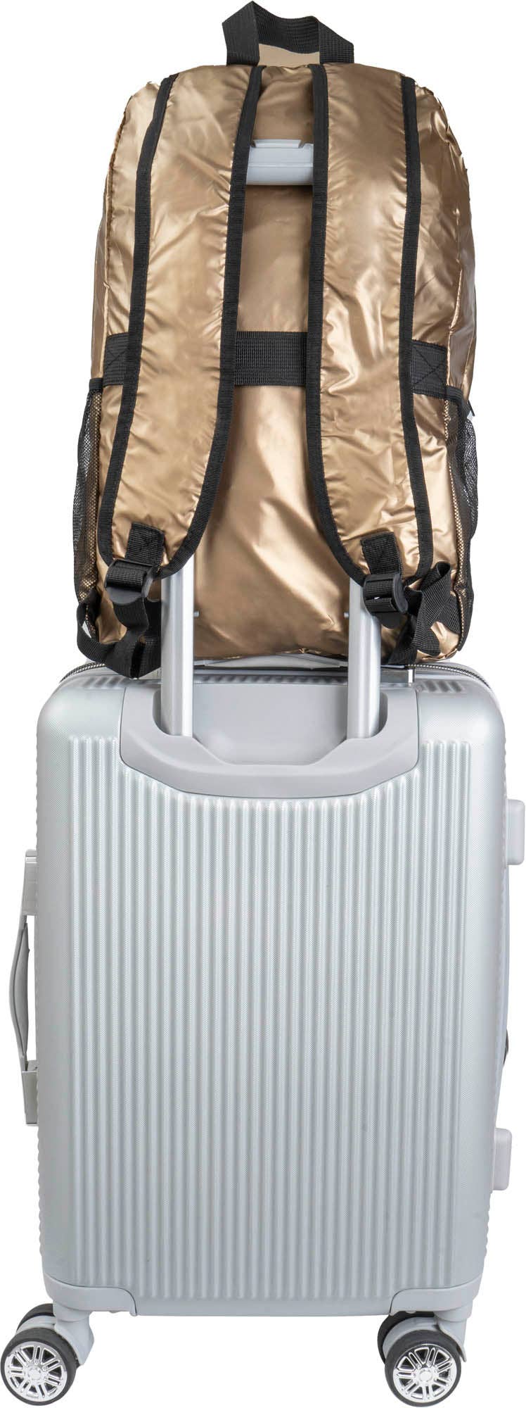 Magid - Wholesale Backpack - Unisex - Boarding Pass Recycled Metallic Foldable & Packable Pouch Multi Compartment Backpack4