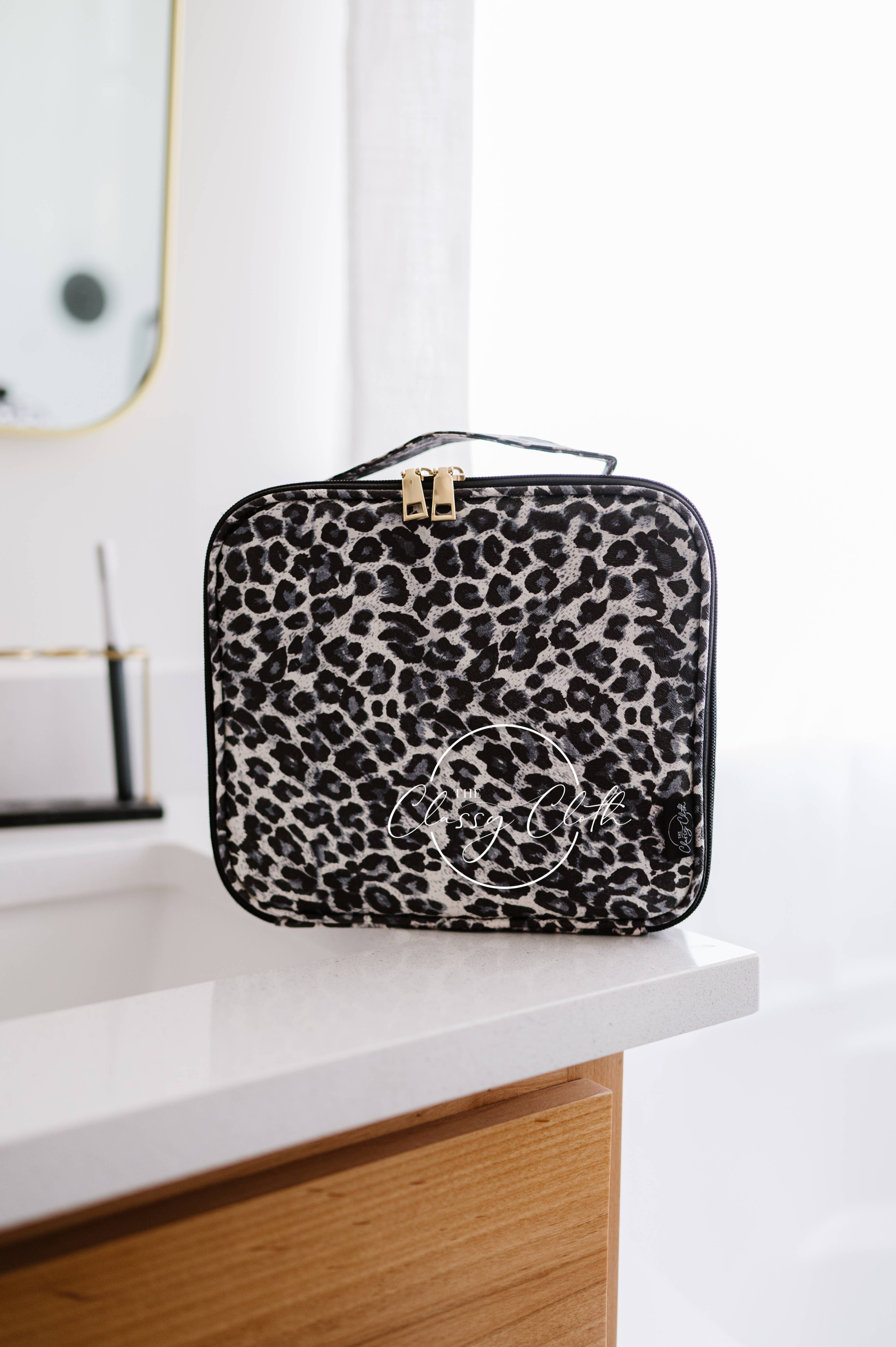 The Classy Cloth WS - Wholesale Makeup/Cosmetic Bag - Mega Makeup Case - Black Leopard RTS