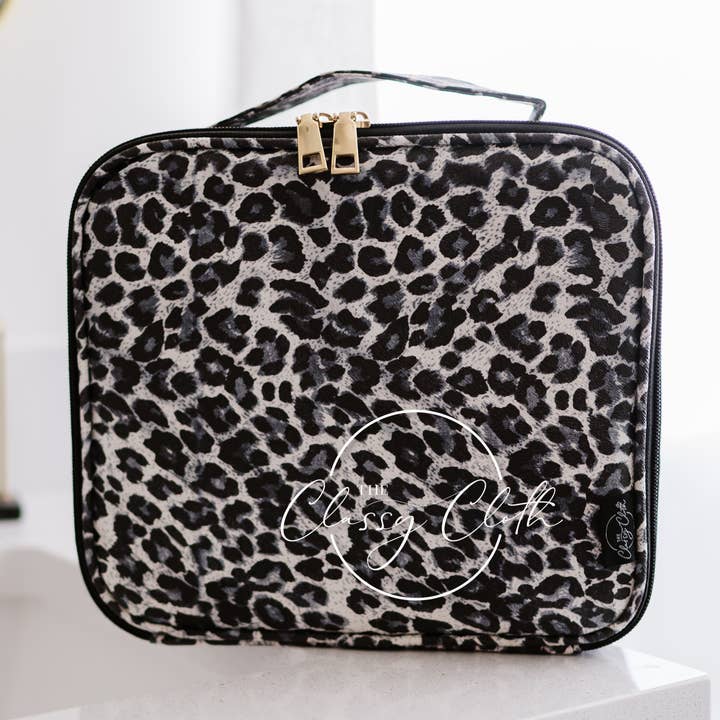 The Classy Cloth WS - Wholesale Makeup/Cosmetic Bag - Mega Makeup Case - Black Leopard RTS0