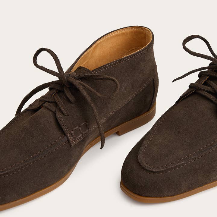 brown Tessa Flats, dark chocolate velvet for wholesale on Faire8