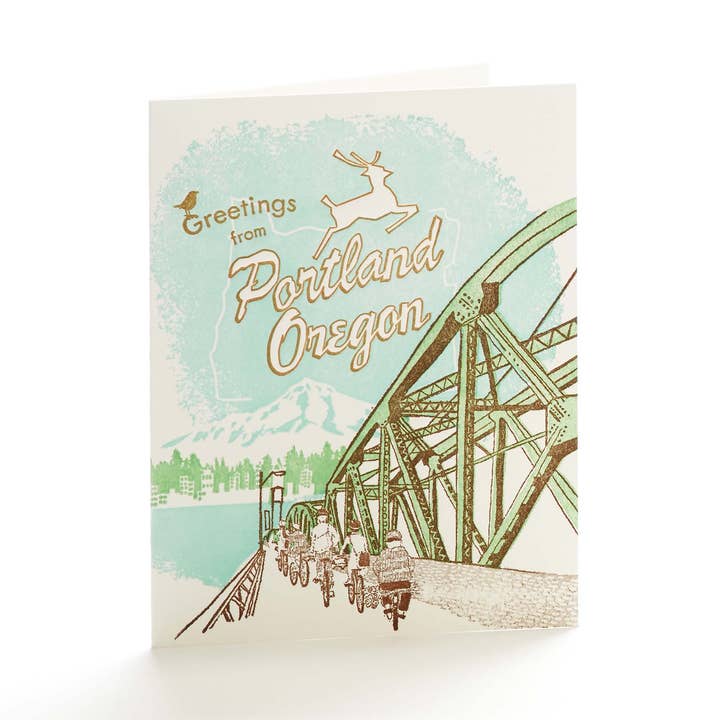 Greetings from Portland Notecard for wholesale by Ilee Papergoods