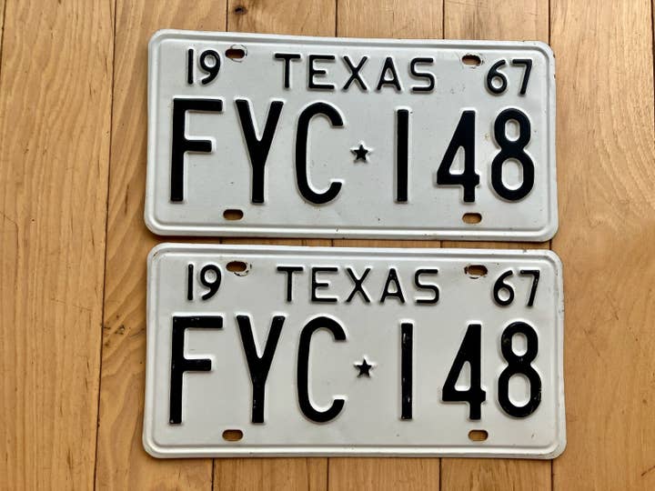 Pair of 1967 Texas License Plates - Check With DMV For YOM for wholesale by RusticPlates