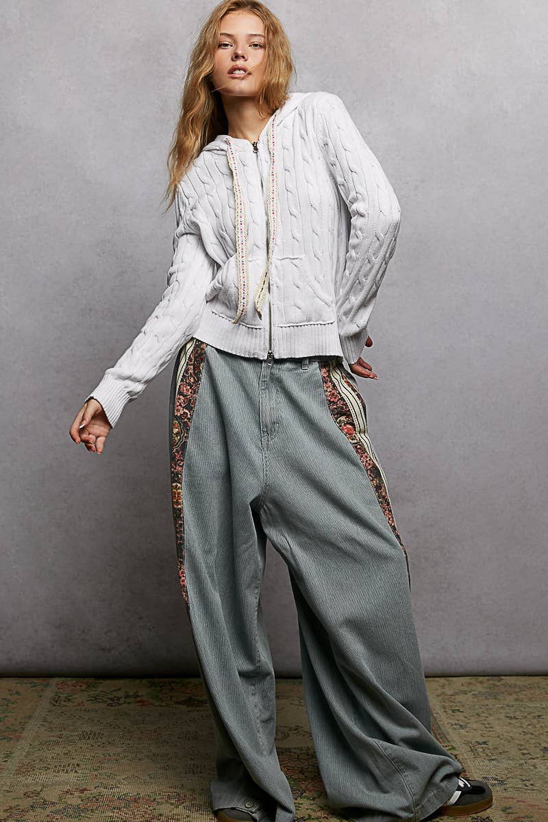 Pol Clothing - Wholesale Hoodie - Women's - Full Sleeve Solid Acrylic Sweater Hoodie Zip Up Knit Top25