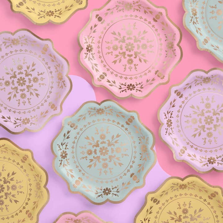 xo, Fetti - Vente Assiette jetable - Assiettes en porcelaine Party Pastel, décorations d'anniversaire, Garden Party0