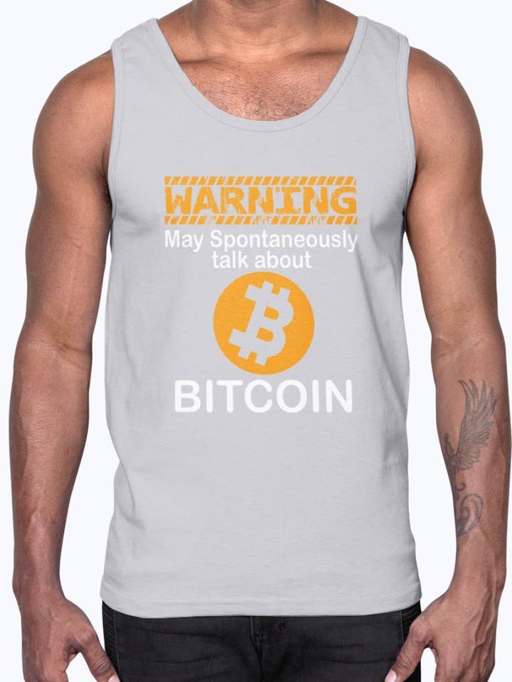 Warning I may talk about Bitcoin - Hobbies- Cotton Tank for wholesale by tshirt unlimited