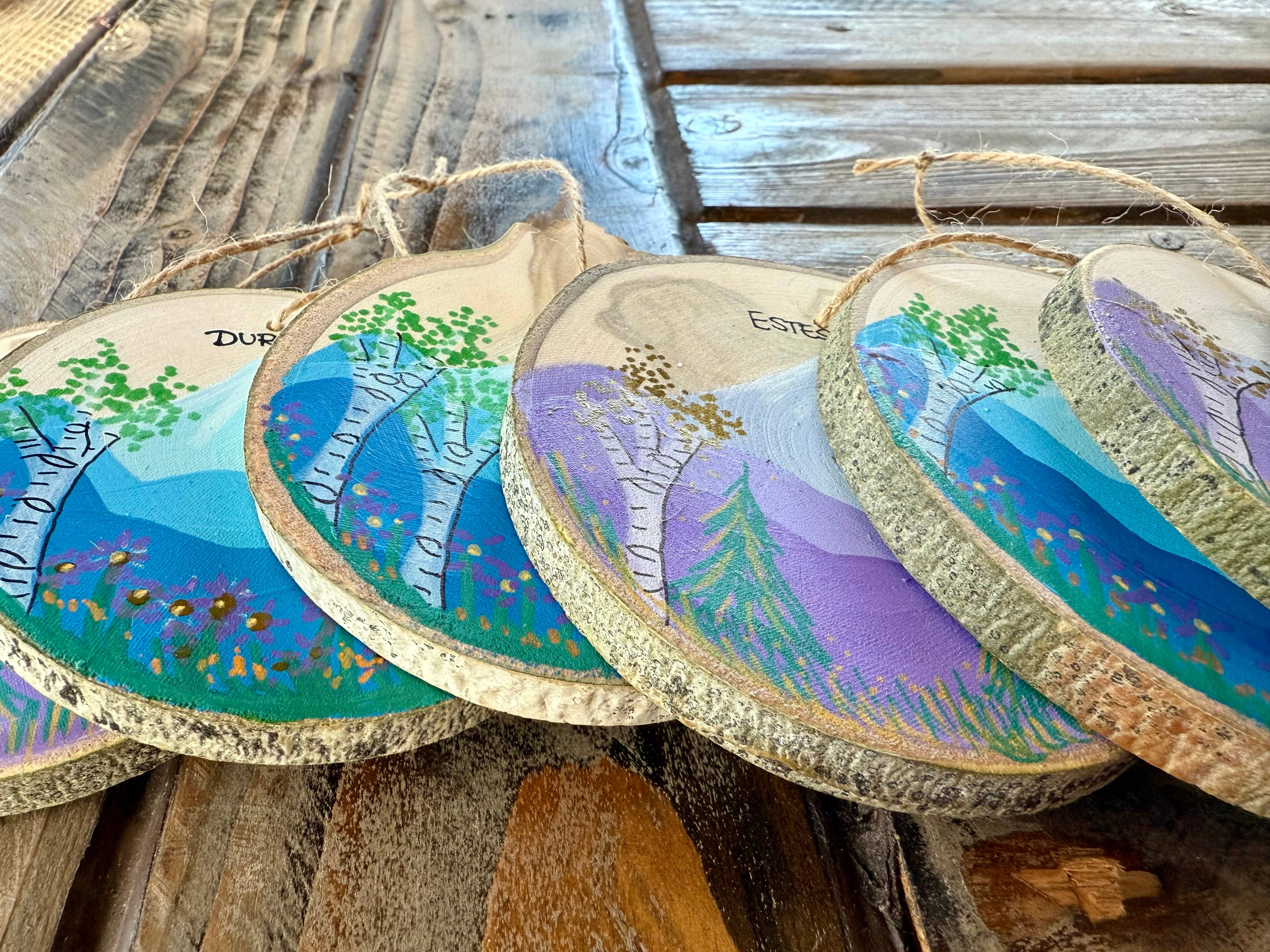 Parks Art Collection - Wholesale Ornament - Hand Painted Mountain Town Ornaments, Any Town or Mountain2