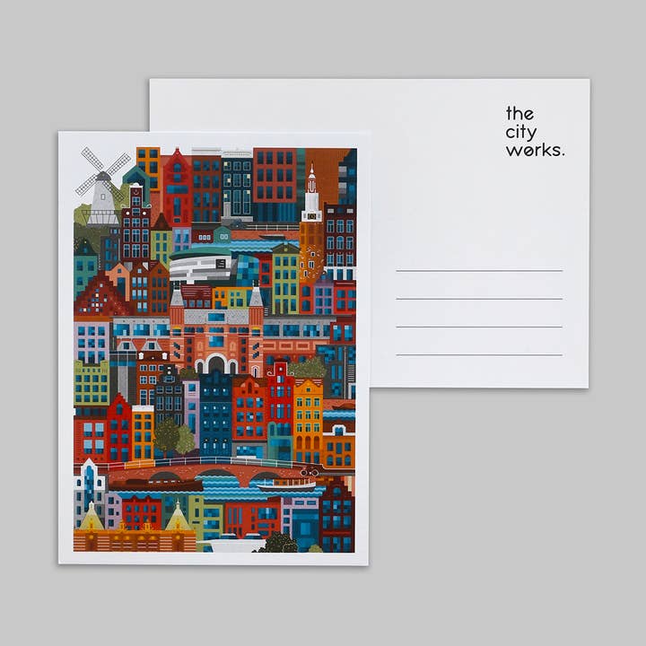 Postal Colorido Amsterdam para venta al por mayor de The City Works