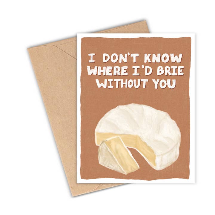 Brie Cheese lykønskningskort for engroshandel hos Lauren Felice
