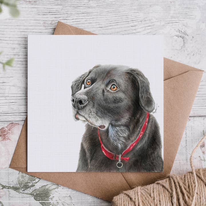 Black Labrador Birthday Card for wholesale by Cloud Jellybean Art