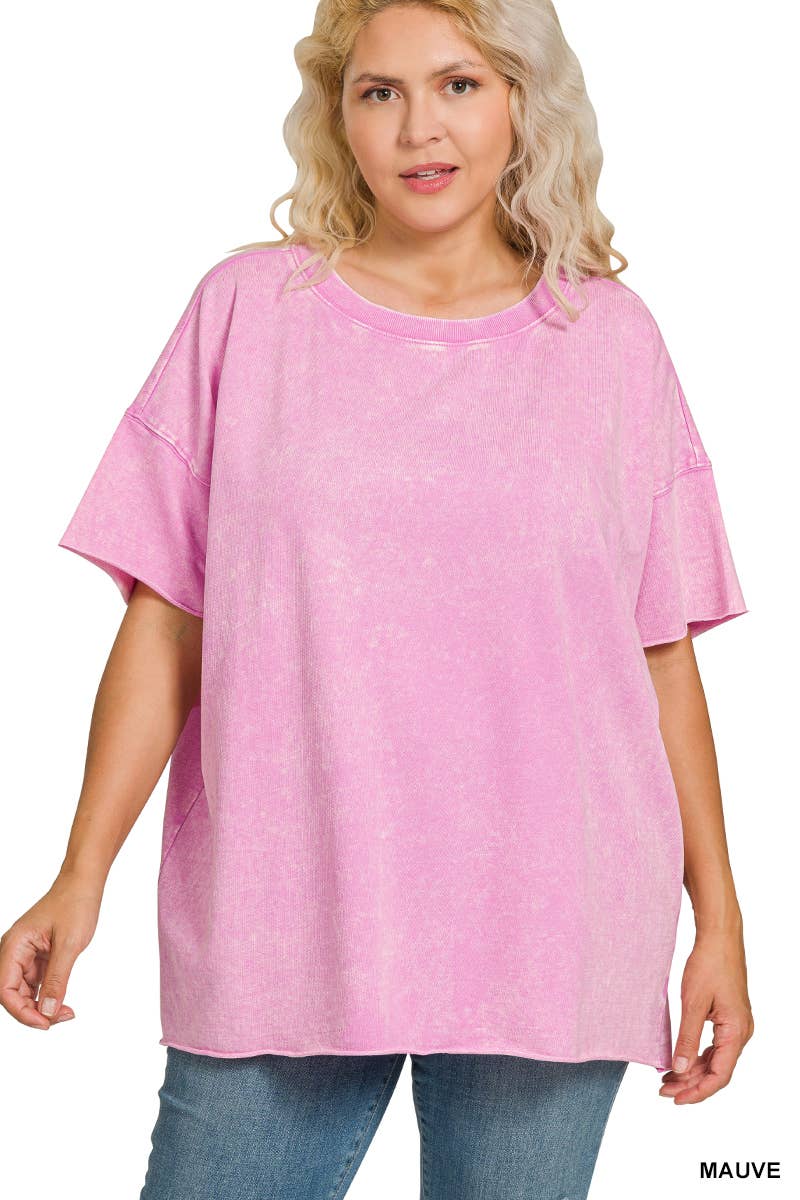 42POPS - Wholesale T-Shirt - Women's - ".._ Washed French Terry Loose fit Top Reg/Plus36