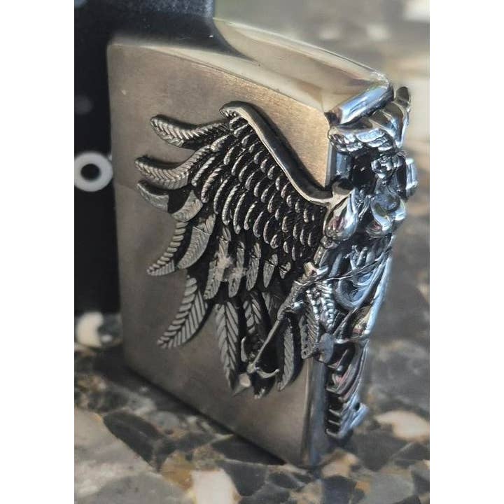 Cool 2016 Multisided Winged Angel Emblem Zippo Lighter for wholesale by Lighter King