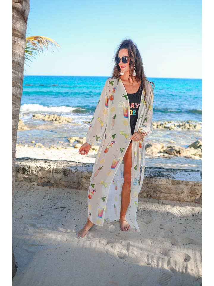 White Cruises And Cocktails Coverup for wholesale on Faire1