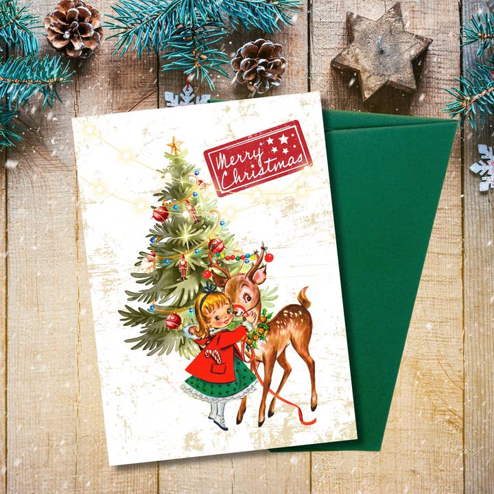 Designs by Michaela – wholesale Julkort – Vintage jul retro akvarell julkort