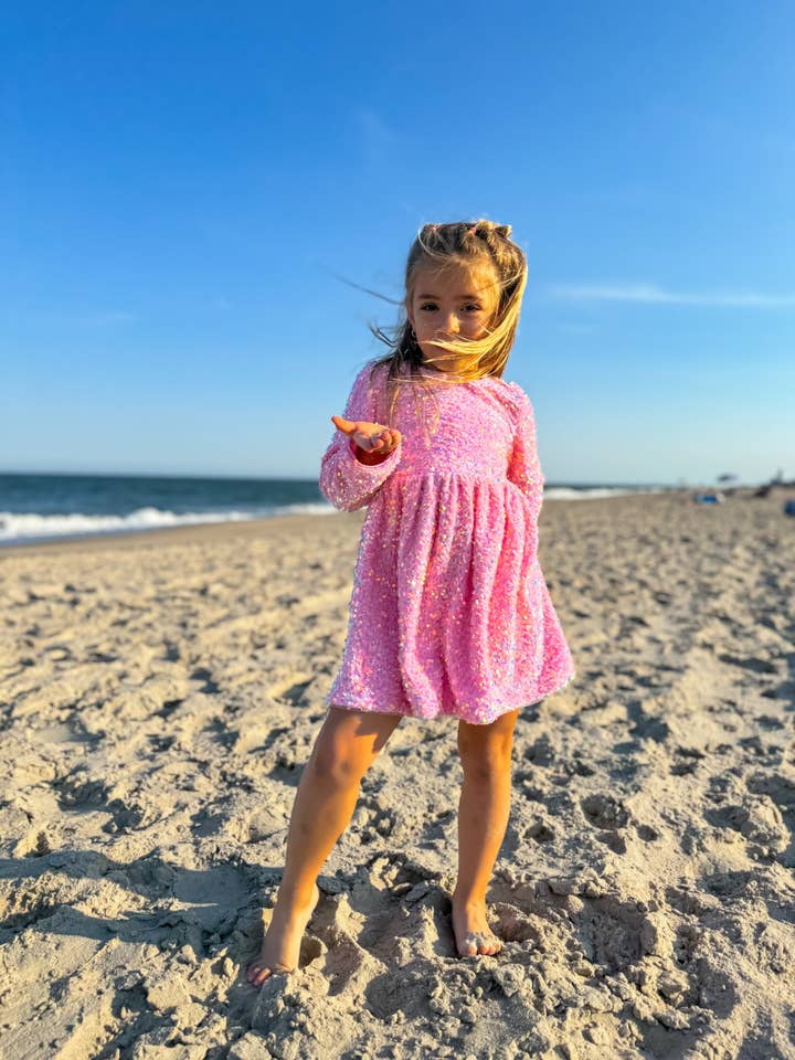 Ellie and Mila - Venta al por mayor Vestido - Niños - Vestido rosa con lentejuelas1