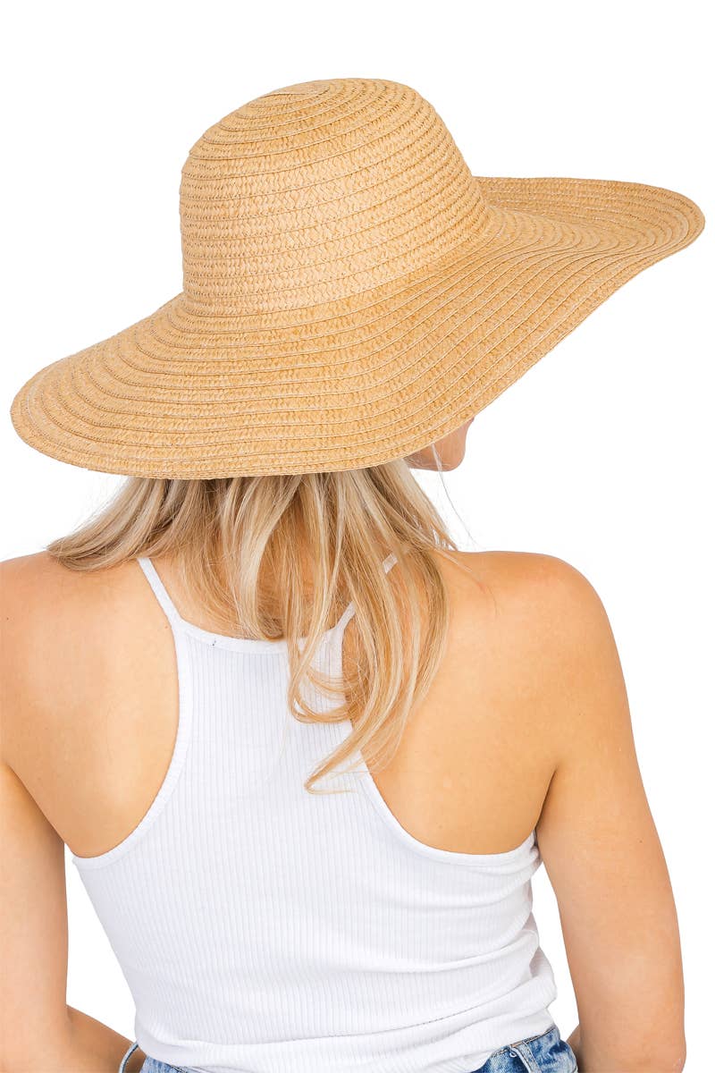 Cap Zone - Wholesale Straw Hat - Women's - Thin Light-Weight Floppy Straw Beach Sun Hat36