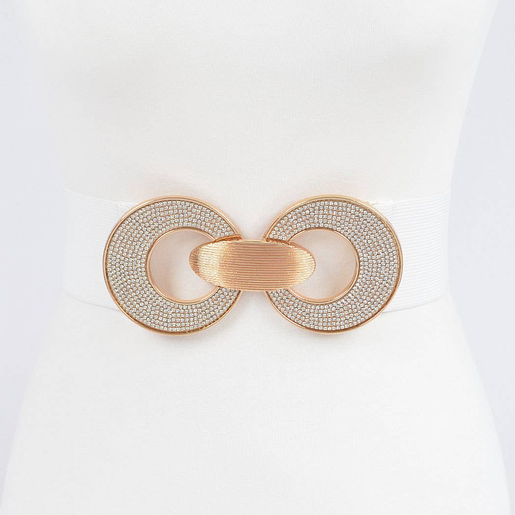 3AM BY H&D ACCESSORIES - Wholesale Belt - Women's - Rhinestone Two Buckle Elastic Belt9