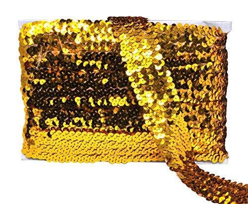 Mandala Crafts – Engroshandel Håndværk forsyninger – Mandala Håndværk Elastisk Paillet, Flad Glitter Stretch Bling Paillette Stof Bånd, Metallisk Applikation Trim Blonder til Kjole Pynt, Pandebånd16