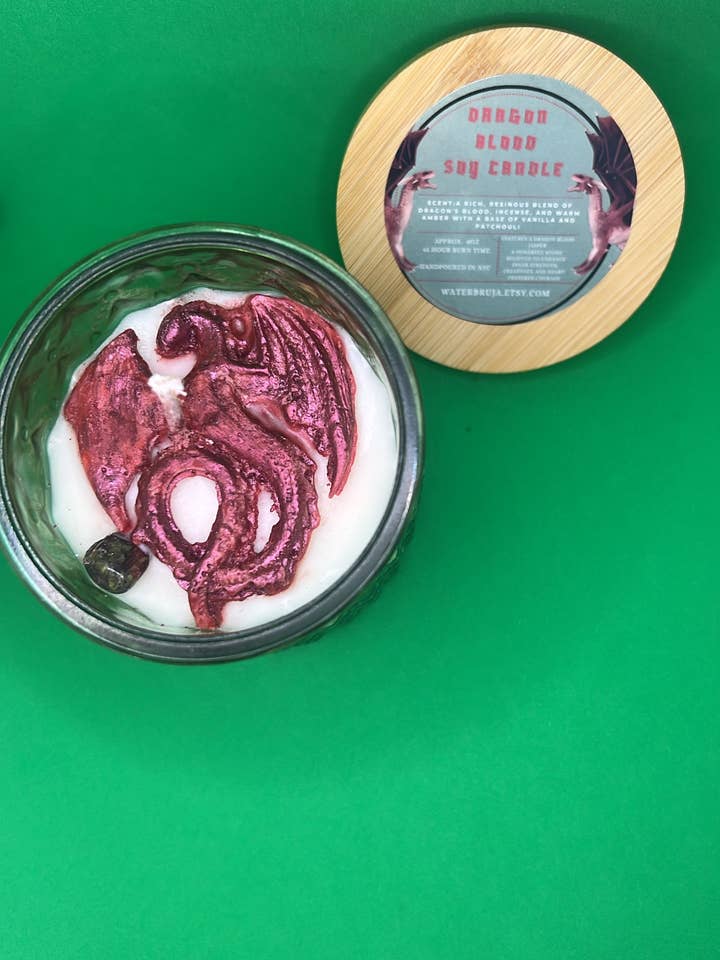 Dragon Blood Soy Candle, Dragon's Ember, Ritual Candle for wholesale by WaterBruja