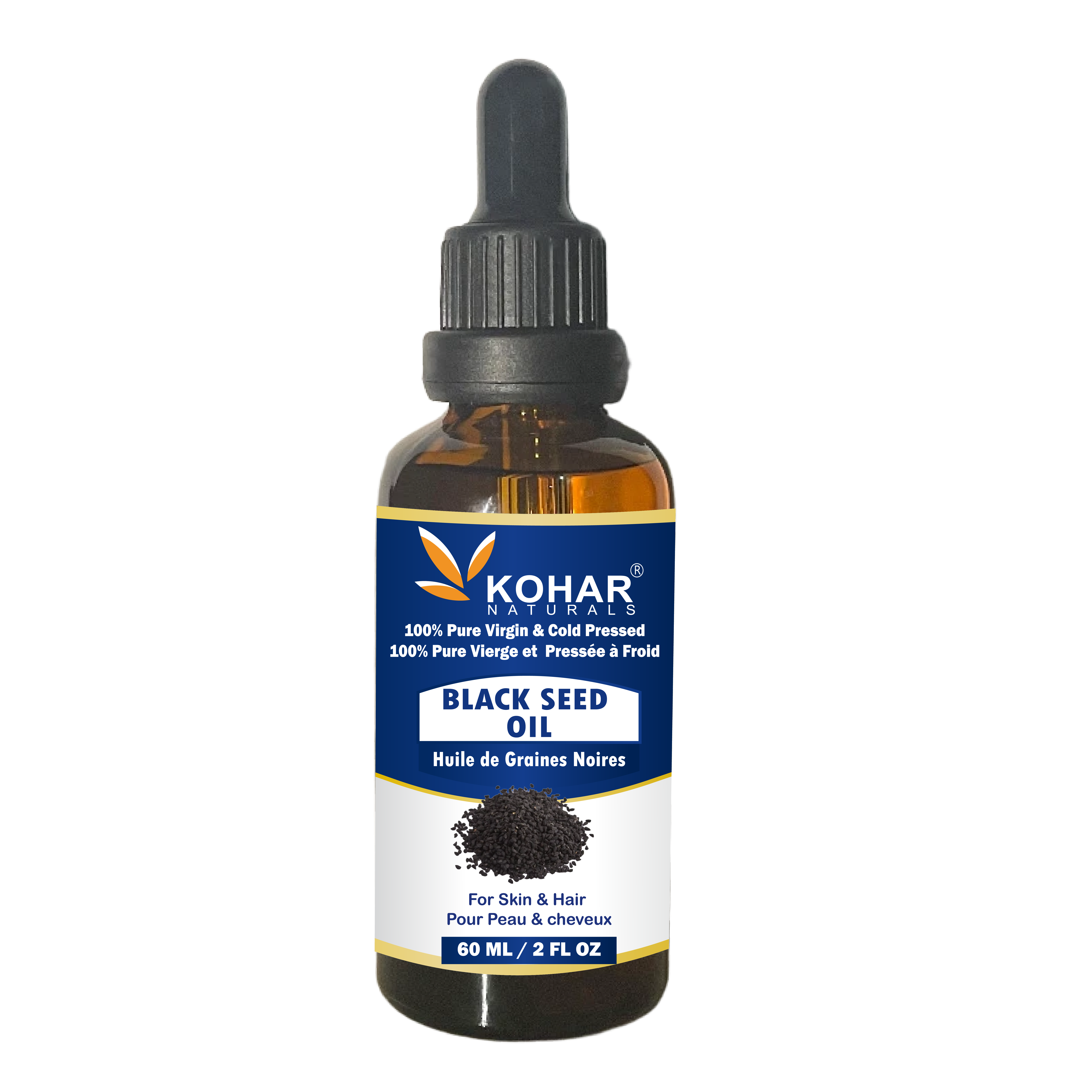 KOHAR NATURALS - Vente Huile pour le bain/corps - Huile de graines noires 100 % pure pressée à froid biologique USDA. 60 ml0