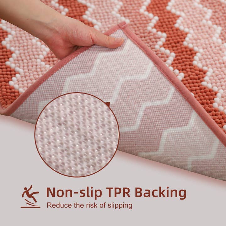 Kasentex – Tapete de banho por atacado – Tapete de Banheiro Macio de Chenille com Design Geométrico Antiderrapante10