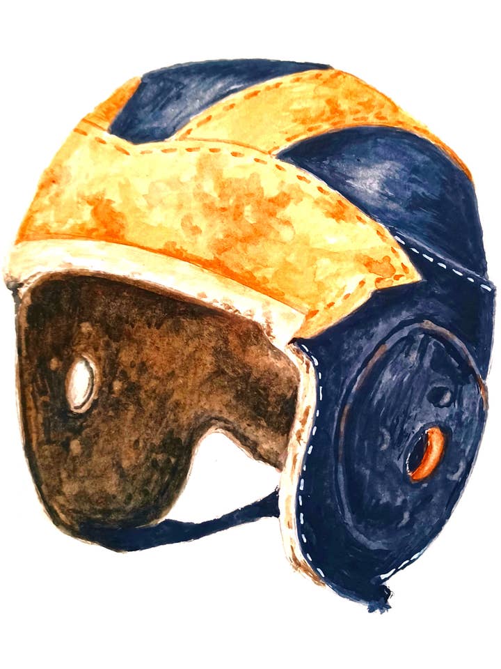 Casque de football numéro 2 1930 Era Print pour la vente par Michael Vigliotti
