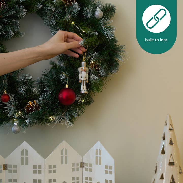 The Twiddlers - Vente Décoration de Noël - 6 décorations de soldats casse-noisette en bois doré pour sapin de Noël, 10 cm12